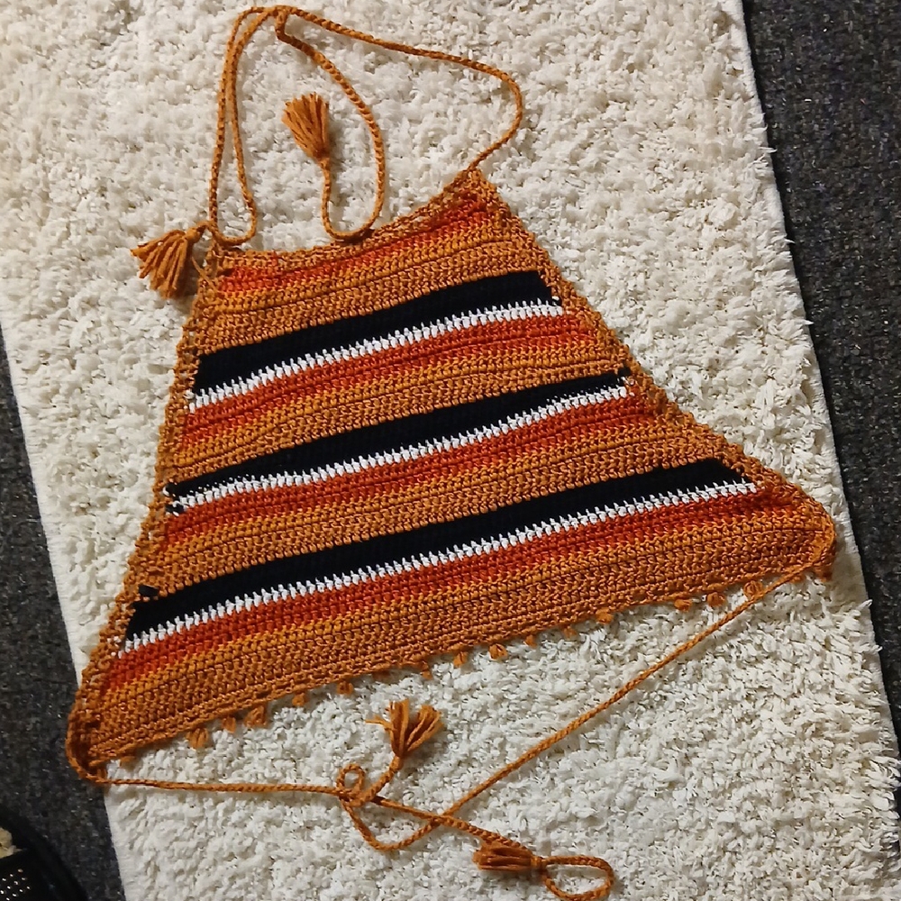 Handcrafted Multicolor Crochet Halter Top